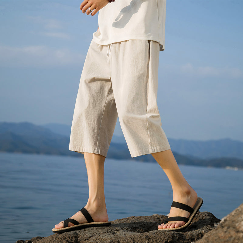 Lenoir™ | Short élégant en coton et lin