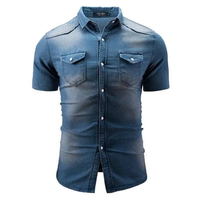 Lenoir™ | Chemise en jean à manches courtes avec poche