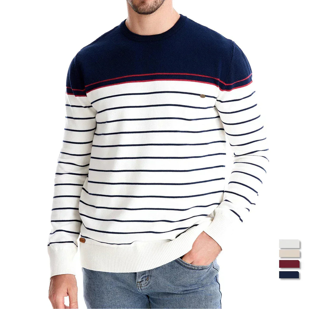 Cazel | T-shirt à manches longues en coton doux, coupe moderne