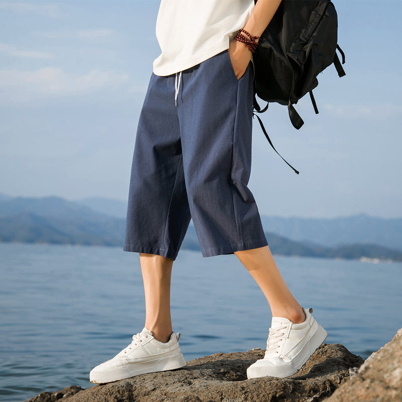 Lenoir™ | Short élégant en coton et lin