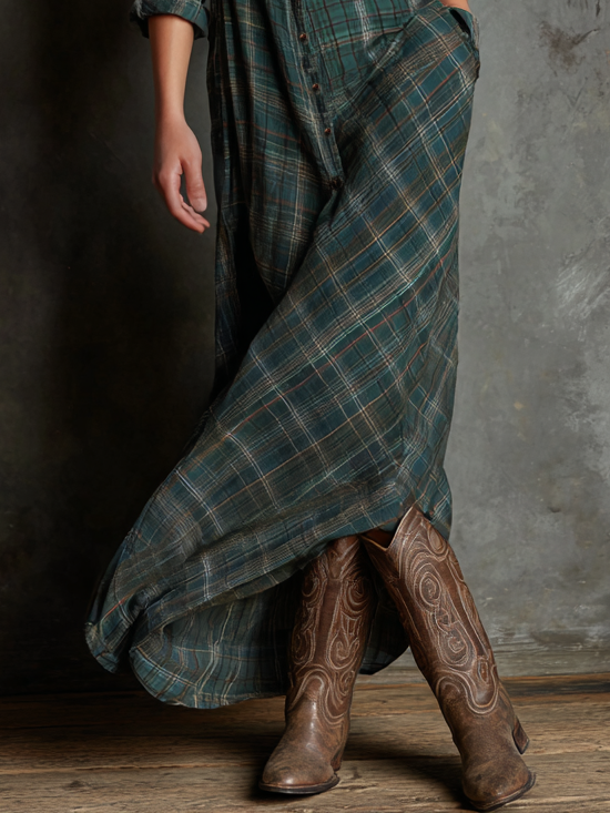 Lenoir™ | Maxi robe à rayures avec col