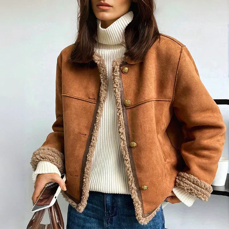 Lenoir™ | Manteau en peau de mouton avec boutons