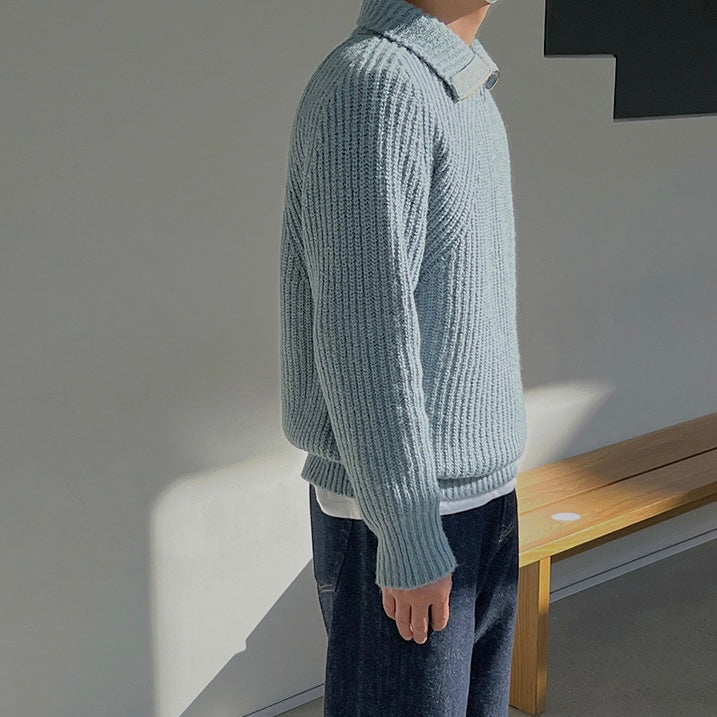 Cazel | Pull Azure à quart de zip