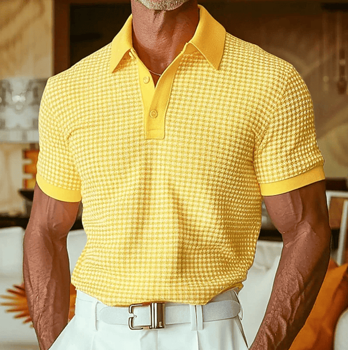 Cazel | Polo texturé à motif écossais