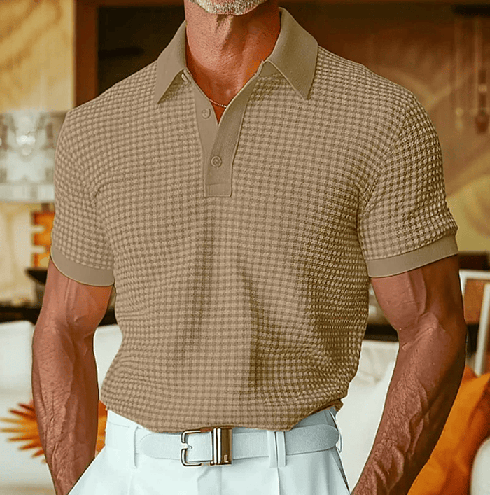 Cazel | Polo texturé à motif écossais