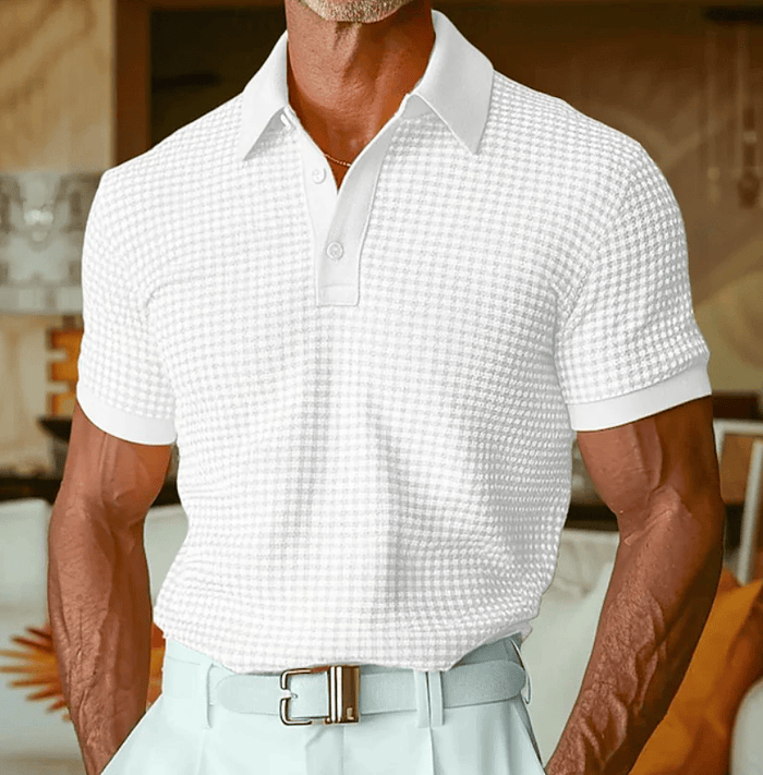 Cazel | Polo texturé à motif écossais