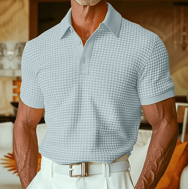 Cazel | Polo texturé à motif écossais