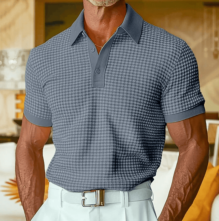 Cazel | Polo texturé à motif écossais