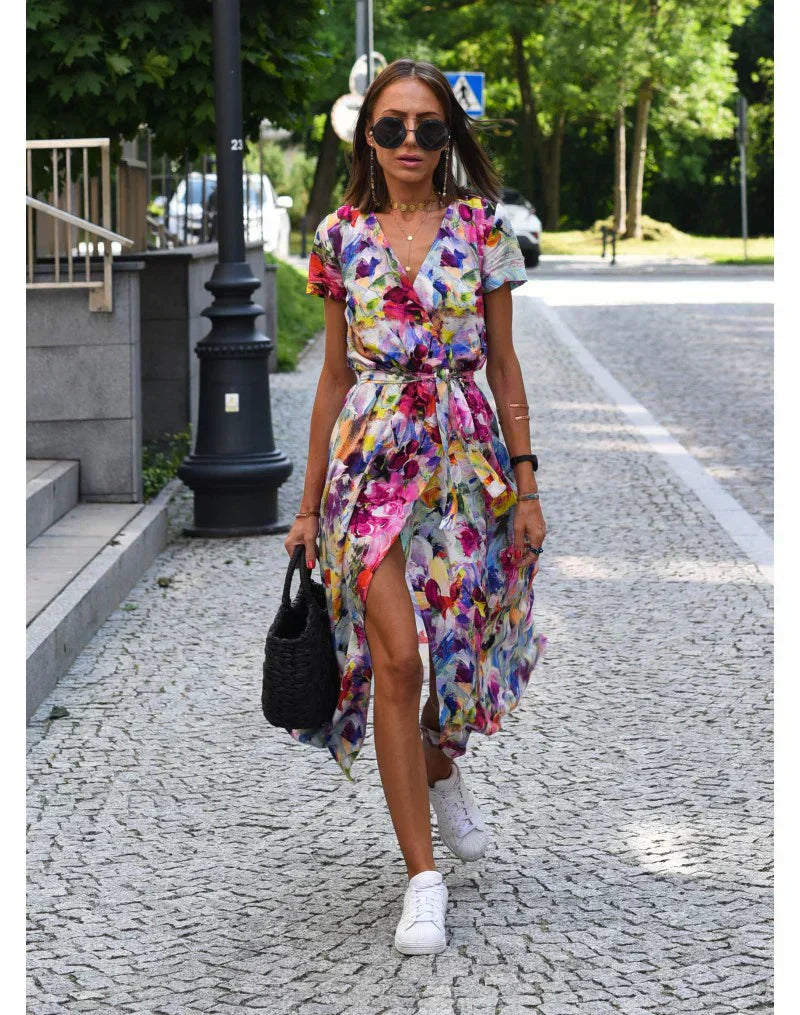 Cazel | Robe élégante à décolleté en V et coupe flatteuse