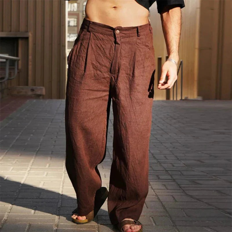 Lenoir™ | Pantalon en lin à jambes larges